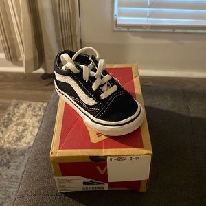 Slightly worn Old Skool vans for babies